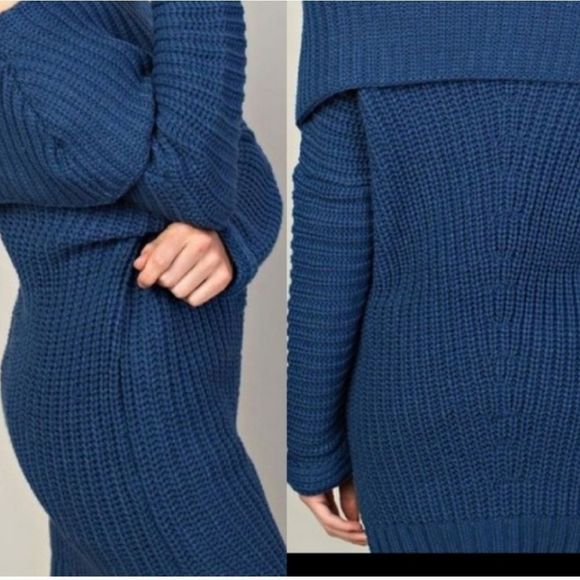 Sale Foldover Neck Chunky Sweater - Picture 4 of 4